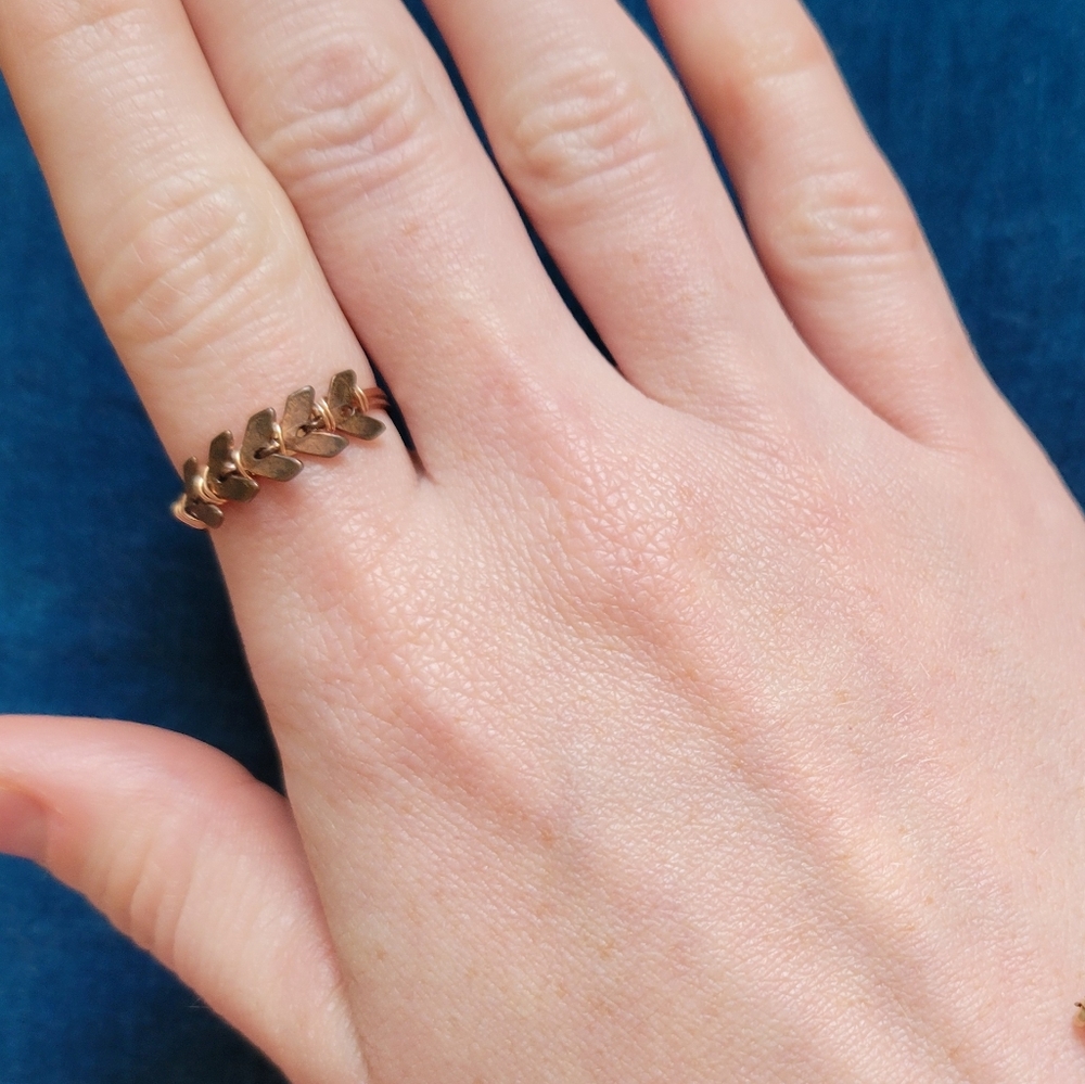 Sarah Briggs Lopez ring, rose gold and copper